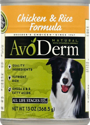 AvoDerm Natural Dog Food Chicken & Rice Formula Can - 13 Oz - Image 2