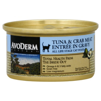 AvoDerm Natural Cat Food All Life Stage Tuna Crab Meat Entree In