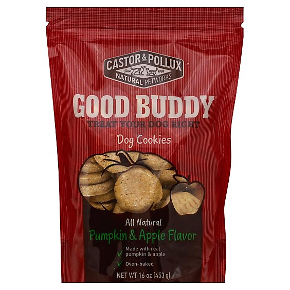 Castor & Pollux Good Buddy Dog Cookies Pumpkin & Apple Flavor Pouch - 16 Oz