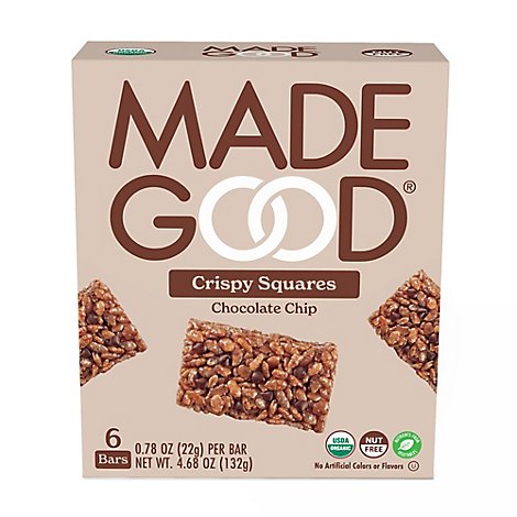 Madegood Rice Crispy Squares Chocolate Chip Box - 4.68 Oz