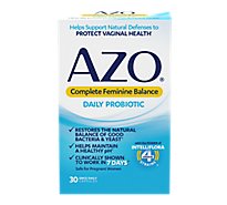 AZO Complete Feminine Balance Dietary Supplement Daily Probiotic Capsules - 30 Count