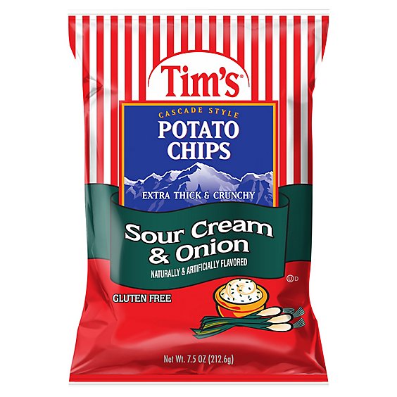 Tims Sour Cream And Onion Chips - 7.5 Oz