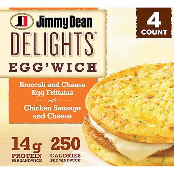 Jimmy Dean Delights Eggwich Broccoli And Cheese 4 Count - 16.4 Oz