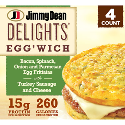 Jimmy Dean Delights Bacon Spinach Onion Eggwich 4 Count - Image 1