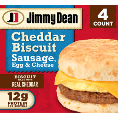 Jimmy Dean Sausage Egg & Cheese Cheddar Biscuit Sandwiches 4 Count - Image 1