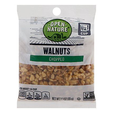 Open Nature Walnuts Chopped Bag - 2.3 Oz - Image 1