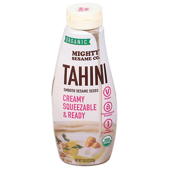 Mighty Sesame Co. Paste Ground Sesame Organic Vegan Fine Tahini Bottle - 10.9 Oz