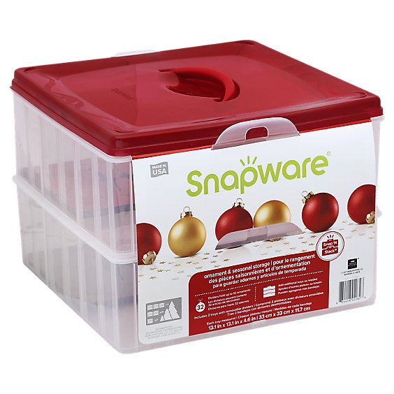 Snapware Snap N Stack Ornament & Seasonal Storage 2 Trays 13.1 Inch x 13.1  Inch x 4.6 Inch - Each
