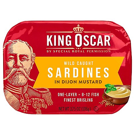 King Oscar Sardines In Dijon Mustard One Layer Can - 3.75 Oz