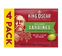 King Oscar Sardines In Extra Virgin Olive Oil Double Layer Box - 4-3.75 Oz