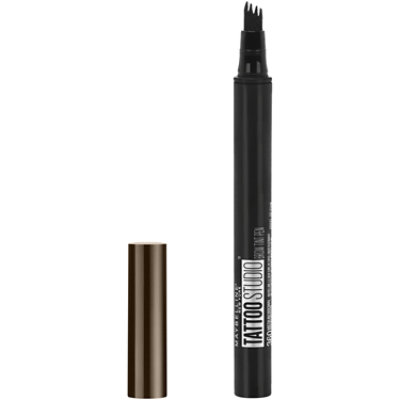 Maybelline TattooStudio Brow Tint Pen Makeup Deep Brown Blister Pack - 0.037 Fl. Oz.