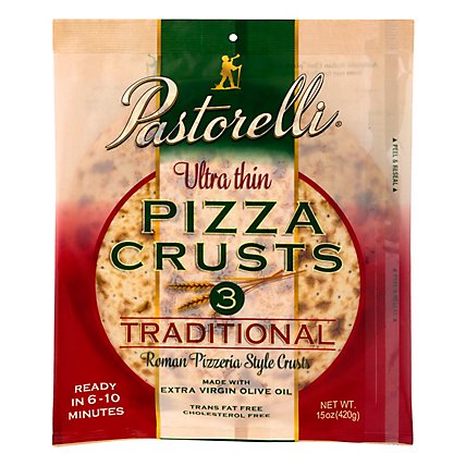 Pastorelli Ultra Thin White Pizza Crust - 3 Count - Image 3