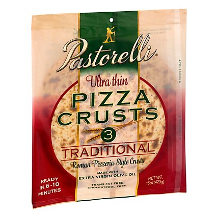 Pastorelli Ultra Thin White Pizza Crust - 3 Count - Image 1