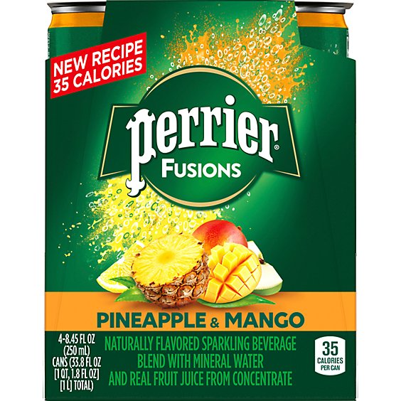 Perrier Fusions Pineapple & Mango Sparkling Beverage - 4-8.45 Fl. Oz.