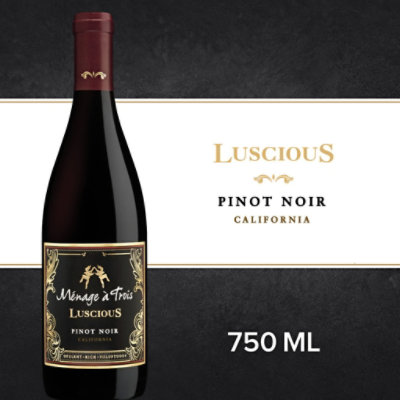 Menage a Trois Luscious Pinot Noir Red Wine Bottle - 750 Ml - Image 1