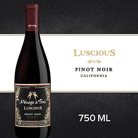 Menage a Trois Luscious Pinot Noir Red Wine Bottle - 750 Ml