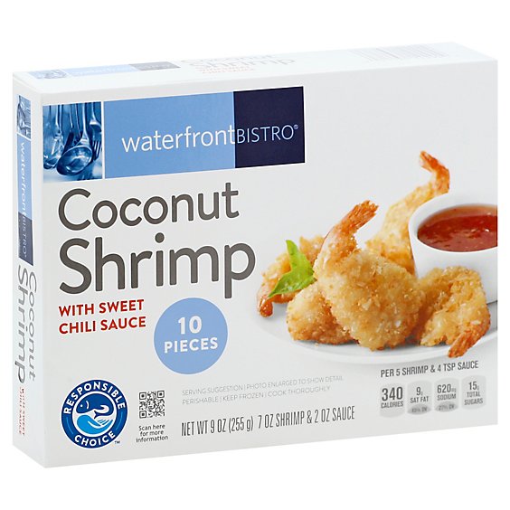 waterfront BISTRO Shrimp Coconut With Sweet Chili Sauce 10 Count - 9 Oz