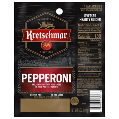 Kretschmar Premium Deli Gluten Free Pepperoni Slices - 5 Oz - Image 1