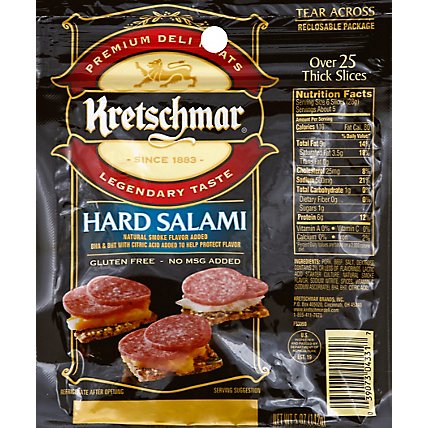 Kretschmar Premium Deli Pre-Sliced Gluten Free Hard Salami - 5 Oz - Image 2