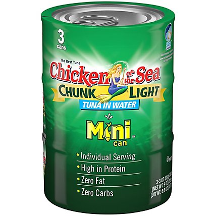 Chicken of the Sea Chunk Light Tuna in Water Chunk Style Mini Cans - 3-3 Oz - Image 2
