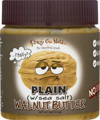 Crazy Go Nuts All Natural Boring Plain Walnut Butter - 9 Oz - Image 2