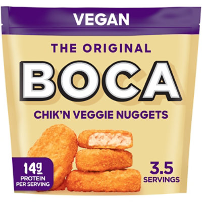 Boca Original Vegan Chiken Veggie Nuggets with Non GMO Soy Bag - 10 Oz - Image 1