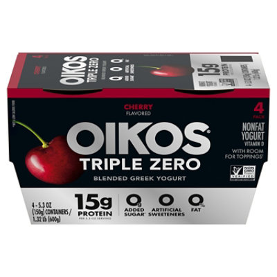 Oikos Triple Zero Cherry Greek Yogurt Multipack - 4-5.3 Oz - Image 1