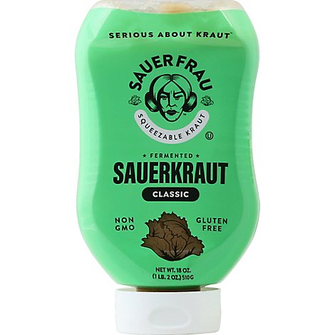  Sauer Frau Sauerkraut Squeezable Fermented Classic Bottle - 18 Oz 