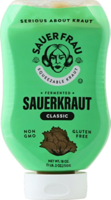 Sauer Frau Sauerkraut Squeezable Fermented Classic Bottle - 18 Oz