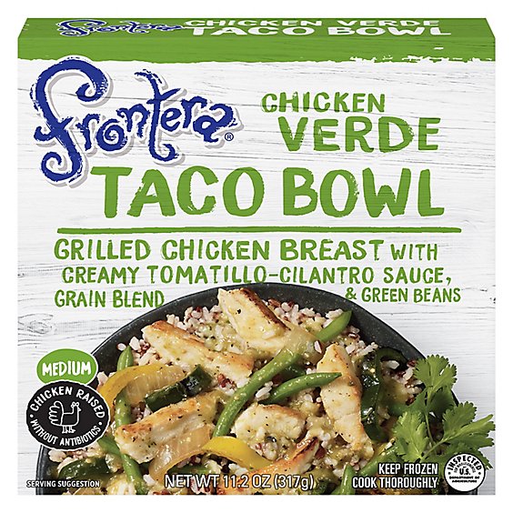 Frontera Chicken Verde Medium Taco Bowl Frozen Meal - 11.2 Oz