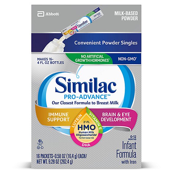 Similac Pro-Advance Non GMO with 2 FL HMO Infant Formula With Iron Powder - 16-0.58 Oz