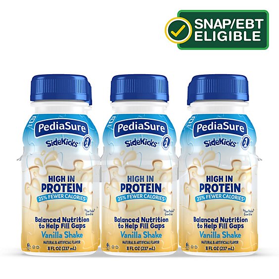PediaSure SideKicks High Protein Nutrition Shake Ready To Drink Vanilla - 6-8 Fl. Oz.