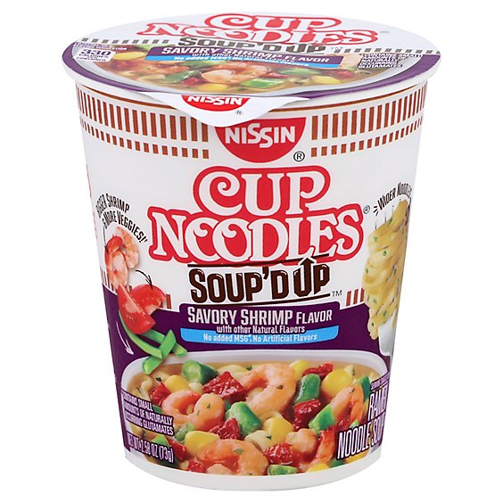 Nissin Cup Noodles Soup D Up Svry Shrimp - 2.58 Oz