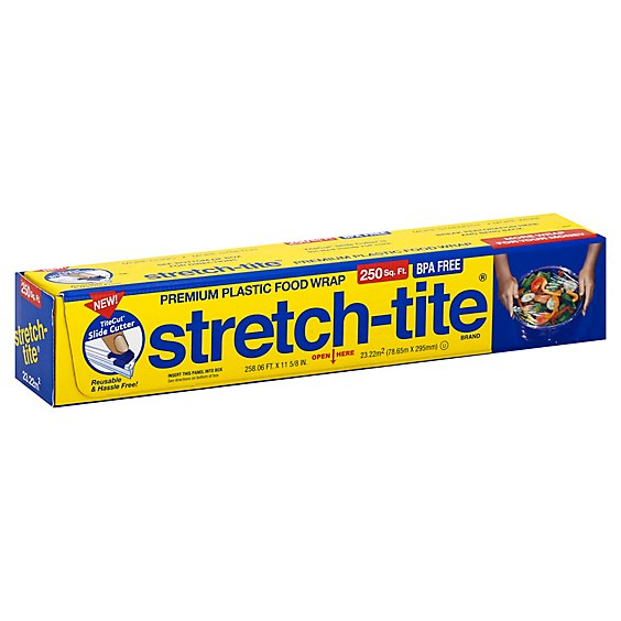 Stretch-Tite Premium Plastic Food Wrap W/Titecut Slide Cutter 12 In X250 - Each