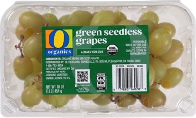 O Organics Organic Green Seedless Grapes - 1 Lb - Image 1