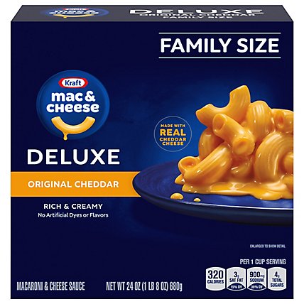 Kraft Macaroni & Cheese Dinner Deluxe Original Cheddar Family Size Box - 24 Oz - Image 3
