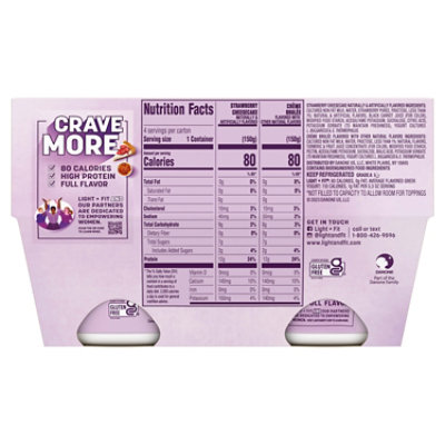 Light + Fit Nonfat Gluten-Free Seasonal Greek Yogurt Multipack - 4-5.3 Oz - Image 2