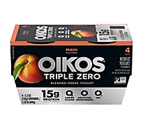 Oikos Triple Zero Greek Yogurt Blended Nonfat Peach Pack - 4-5.3 Oz