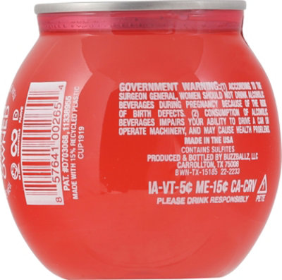 Buzzballz Chillers Strawberry Chiller Orange Texas Wine Based Cocktail - 187 Ml - Image 2