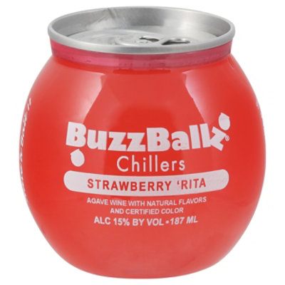 Buzzballz Chillers Strawberry Chiller Orange Texas Wine Based Cocktail - 187 Ml - Image 1
