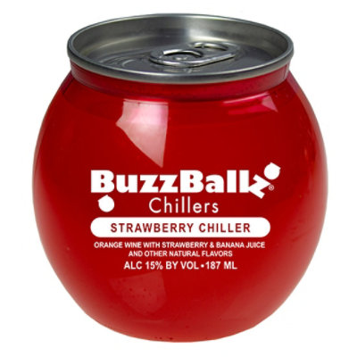 Buzzballz Chillers Strawberry Chiller Orange Texas Wine Based Cocktail - 187 Ml