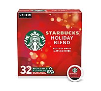 Starbucks Coffee K-Cup Pods Medium Roast Holiday Blend Box - 32-0.40 Oz