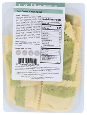 La Pasta Goat Cheese & Basil Ravioli - 9 Oz - Image 2