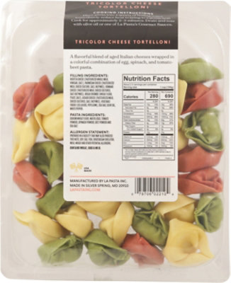 La Pasta Tricolor Cheese Tortelloni - 9 Oz - Image 6