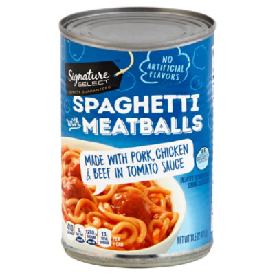 Signature SELECT Spaghetti With Meatballs Can - 14.5 Oz