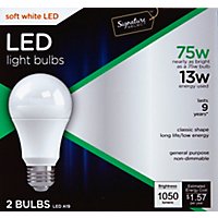 Signature SELECT Light Bulb LED Soft White 13W A19 - 2 Count - Image 2
