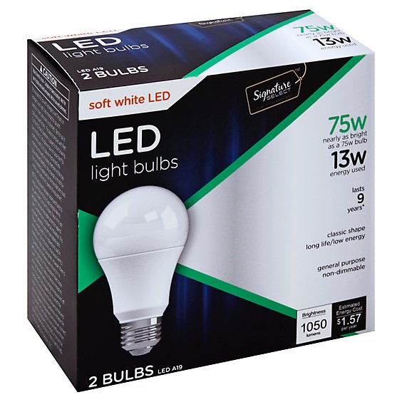 Signature SELECT Light Bulb LED Soft White 13W A19 - 2 Count