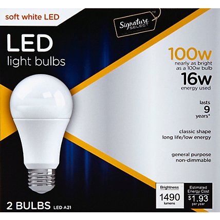 Signature SELECT Light Bulb LED Soft White 16W A21 - 2 Count - Image 2