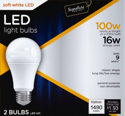 Signature SELECT Light Bulb LED Soft White 16W A21 - 2 Count - Image 2