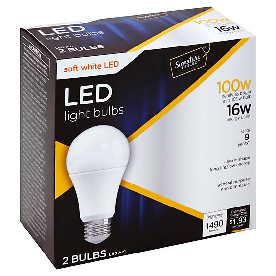 Signature SELECT Light Bulb LED Soft White 16W A21 - 2 Count